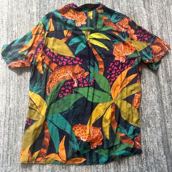 Vintage Farm Rio Button Down Tropical Short Sleeve Shirt, Size L - Picture 2 of 8